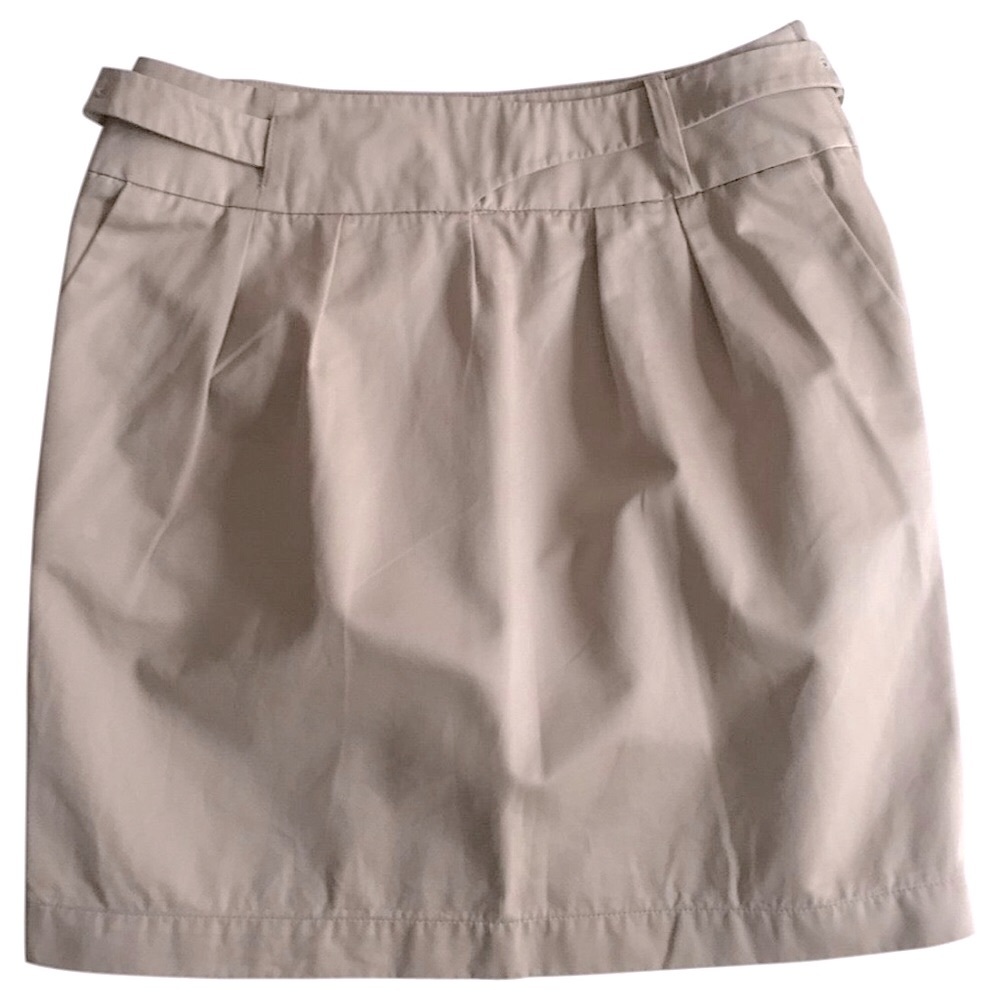 Lacoste Women’s Beige/Khaki Cotton Wrap Skirt w/ Belt & Pockets, sz 8 (EU 40)